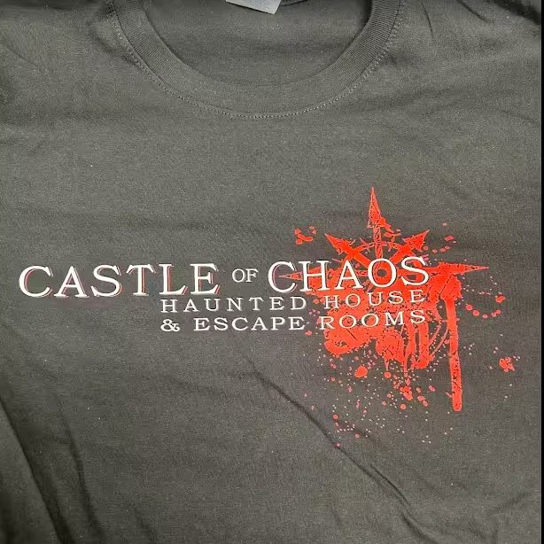 Screen printed event shirts for Castle of Chaos